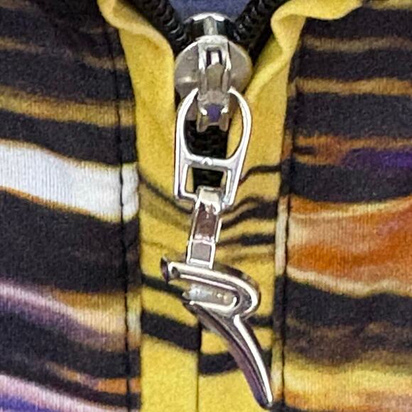 Chervò Sport Women’s Zip Jacket US Sz 6 Purple Yellow Marble Print Stretch Golf - Picture 5 of 10